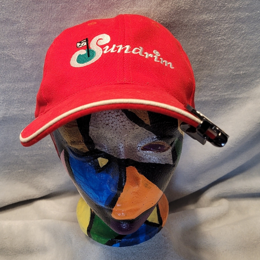 Red Sundrim Cap with Embroidered Logo